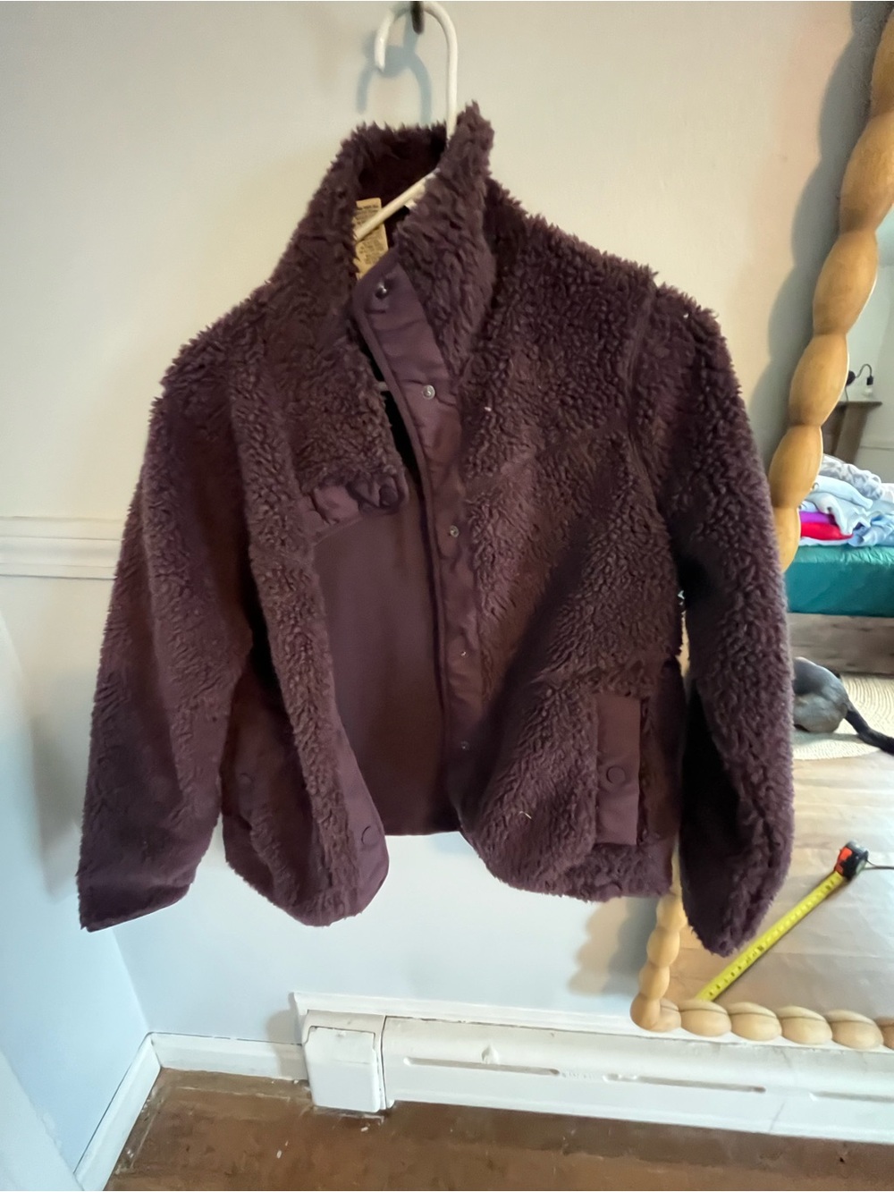 LL Bean Plush Sherpa Jacket in Deep Plum - Women's Cozy Outerwear